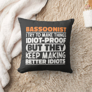 Bassoonist I Try To Make Thing Bassoon Player Cool Throw Pillow