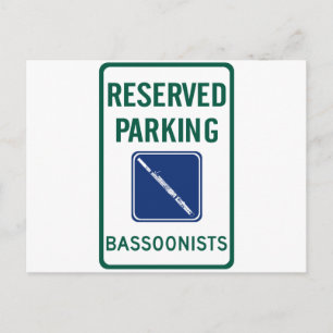 Bassoonists Parking Postcard