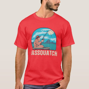 Bassquatch! Funny Bigfoot Fishing On The Lake Sasq T-Shirt
