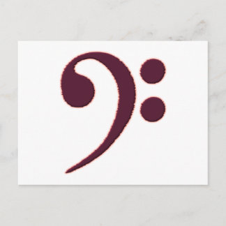 Bassschlüssel bass clef postcard