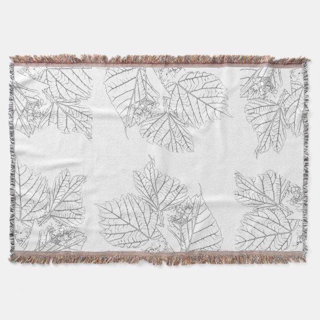Basswood Leaves Throw Blanket (Front)