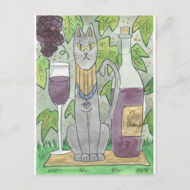 Bast and Beaujolais Postcard (Front)