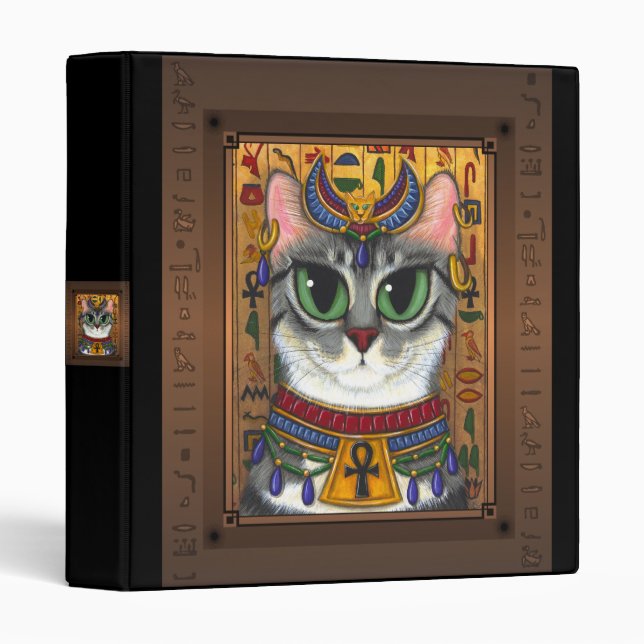 Bast Goddess Egyptian Bastet Cat Art Avery Binder (Front/Spine)