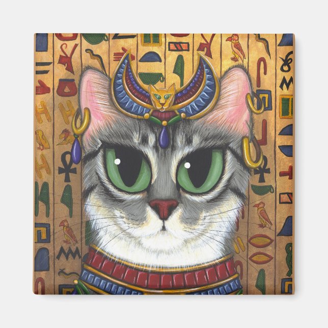 Bast Goddess, égyptien Bastet Cat Art Magnet (Devant)