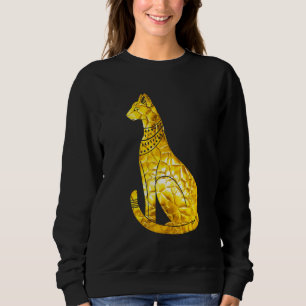 Bastet Cat Egyptian Golden Polygon Hieroglyph Arch Sweatshirt