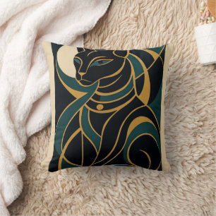 Bastet Cat Goddess Throw Pillow