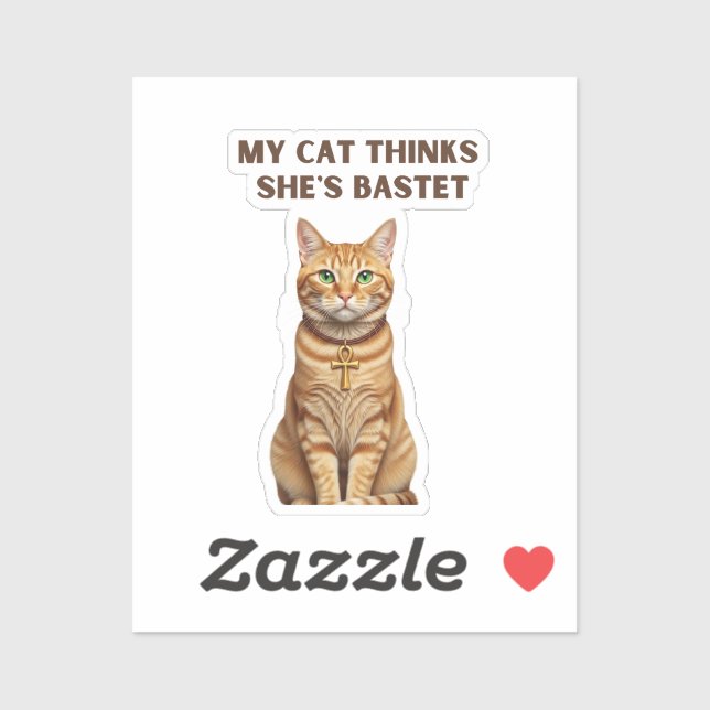 Bastet Cat Sacred Premium Sticker Gold (Sheet)