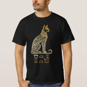 Bastet, Egyptian Cat Goddess. Name in hieroglyphs T-Shirt