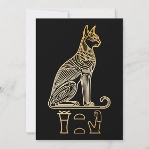 Bastet, Egyptian Cat Goddess. Name in hieroglyphs Thank You Card