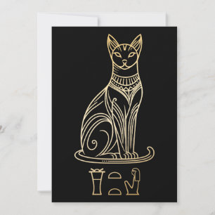 Bastet, Egyptian Cat Goddess. Name in hieroglyphs Thank You Card
