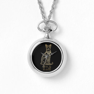 Bastet, Egyptian Cat Goddess. Name in hieroglyphs Watch