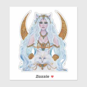 Bastet Egyptian goddess with cat by Renee Lavoie