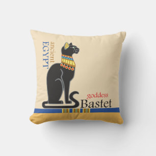 Bastet or Bast. Acient Egyptian goddess Throw Pillow