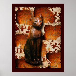 BASTET Poster d'art sur le thème égyptien