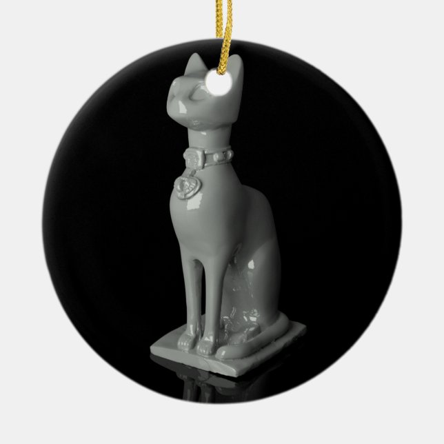 Bastet. The ancient Egyptian cat Goddess Ceramic Ornament (Front)