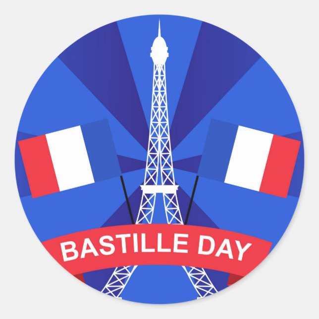 Bastille Day 14th July France French National Day  Classic Round Sticker (Front)