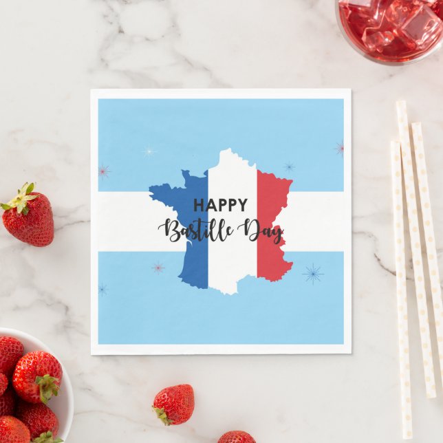 Bastille Day 14th July France French National  Napkin (Insitu)