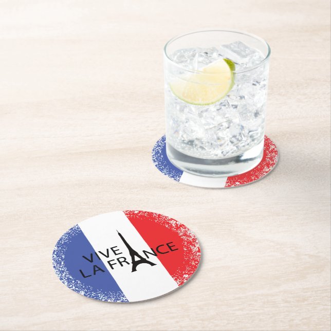 Bastille Day 14th July France French National   Round Paper Coaster (Insitu)
