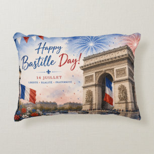 Bastille day Arc de triomphe Paris France firework Accent Pillow