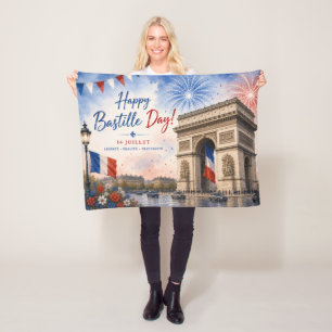 Bastille day Arc de triomphe Paris France firework Fleece Blanket
