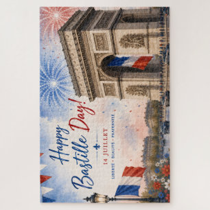 Bastille day Arc de triomphe Paris France firework Jigsaw Puzzle