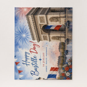 Bastille day Arc de triomphe Paris France firework Jigsaw Puzzle