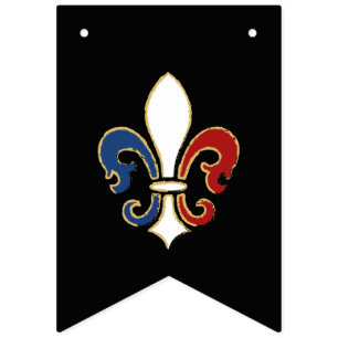 Bastille Day French Colours Fleur de Lis Bunting Flags