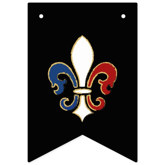 Bastille Day French Colours Fleur de Lis Bunting Flags (First Flag)