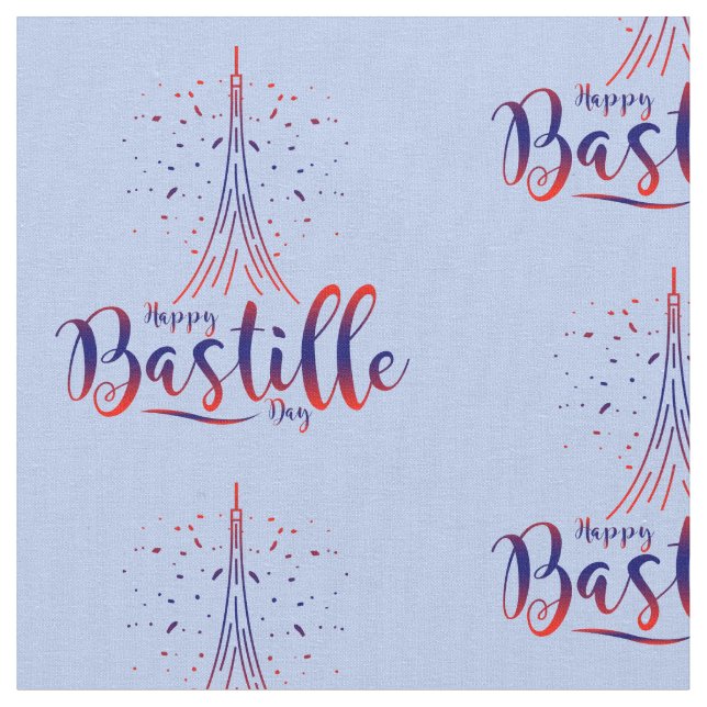 Bastille Day French  Eiffel Tower  Fabric (Close Up)
