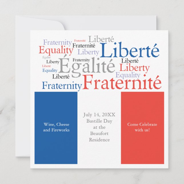 Bastille Day July 14 French Theme Party Invitation (Front)