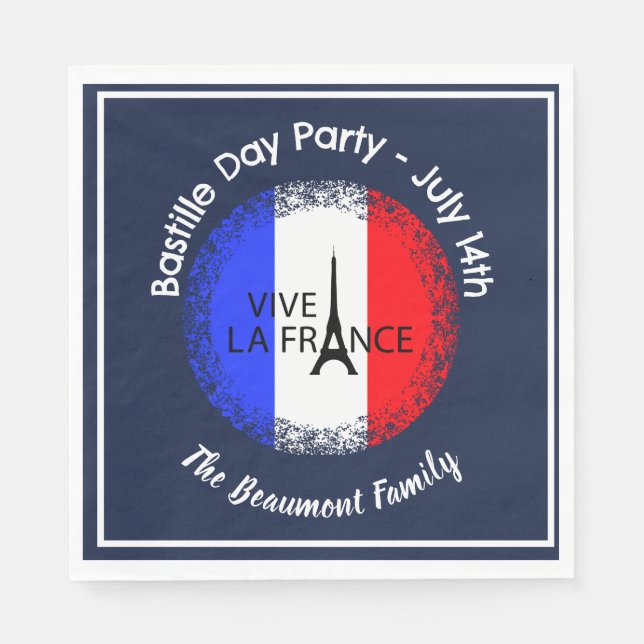 Bastille Day July 14th Celebration  Napkin (Front)