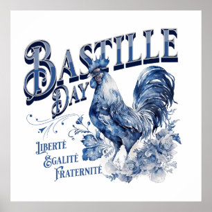 Bastille Day Rooster Poster