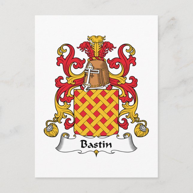 Bastin Family Crest Postcard (Front)