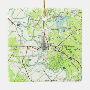 Bastrop TX Topo Map Ceramic Ornament