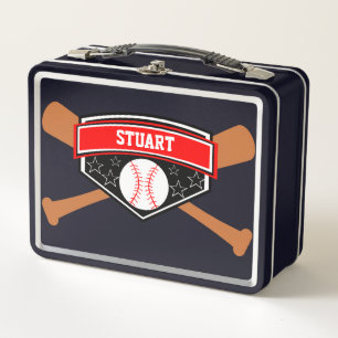 Bat and Baseball Personalize Lunch Box