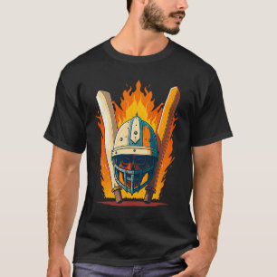 Bat And Helmet Cricket Player T-Shirt