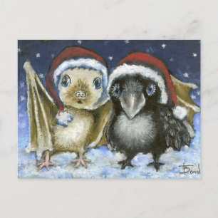 Bat and raven postcard