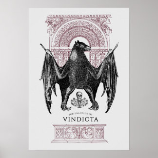 Bat Animal Mandala Door Poster