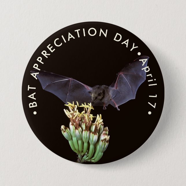 Bat Appreciation Day 3 Inch Round Button (Front)