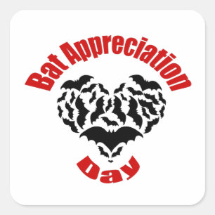 Bat Appreciation Day Square Sticker