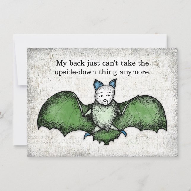 Bat Avec Une Mauvaise Carte De Voeux De Retour (Devant)