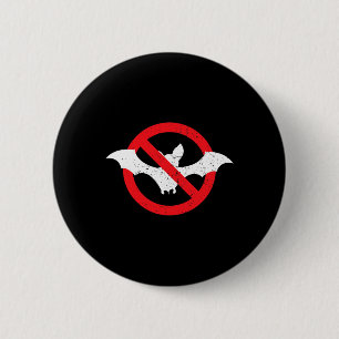Bat Ban Halloween Vampire Spooky  2 Inch Round Button