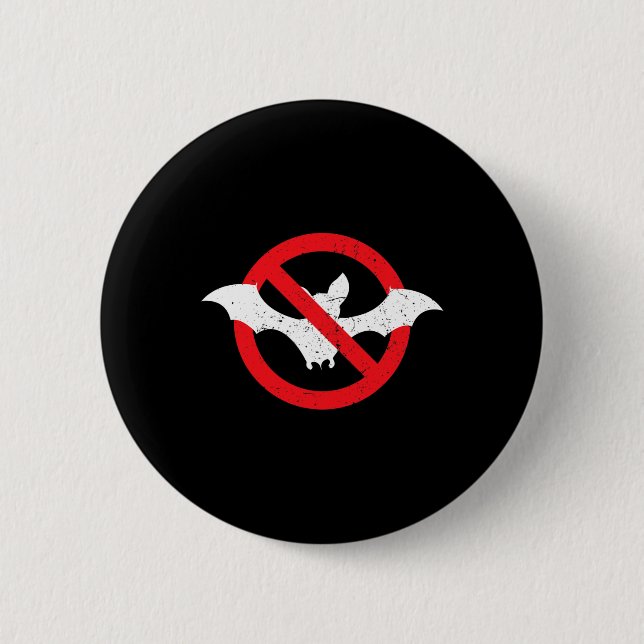Bat Ban Halloween Vampire Spooky  2 Inch Round Button (Front)