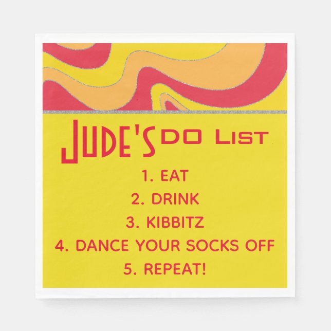 Bat Bar Mitzvah Silvery Waves Napkins (Front)