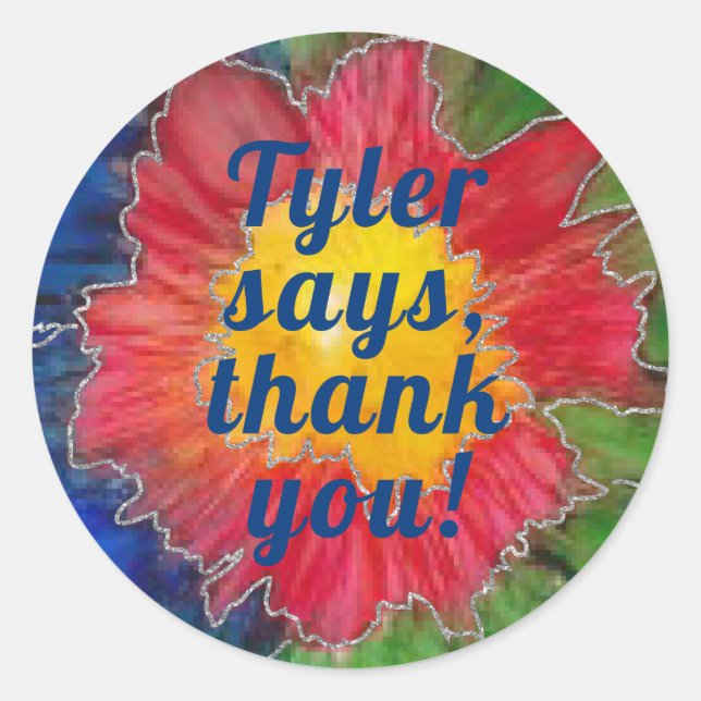 Bat Bar Mitzvah Sticker Round Elegant Floral Inks (Front)