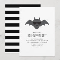 Bat. Black and white Halloween costume party