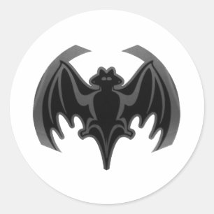 Bat Black Inv The MUSEUM Zazzle Gifts Classic Round Sticker