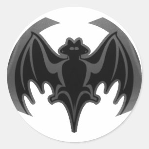 Bat Black Inv The MUSEUM Zazzle Gifts Classic Round Sticker