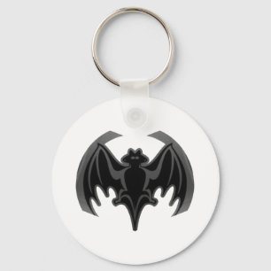 Bat Black Inv The MUSEUM Zazzle Gifts Keychain