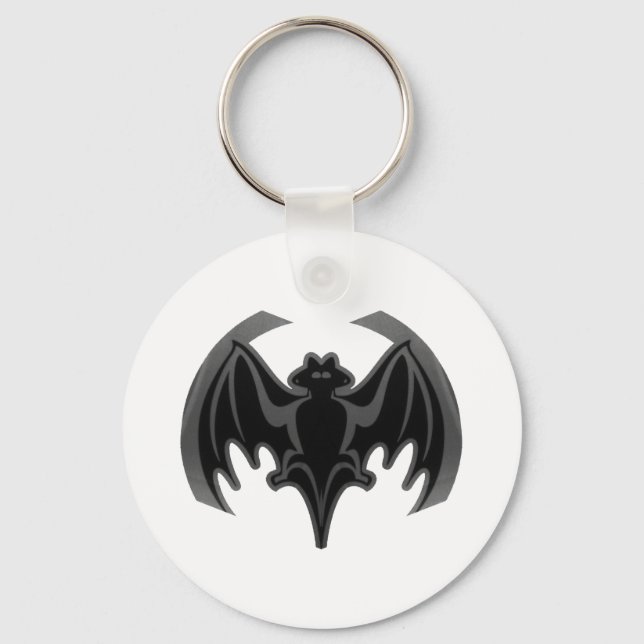Bat Black Inv The MUSEUM Zazzle Gifts Keychain (Front)